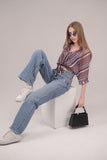 Sunset Stripe Knot Top