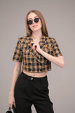 Plaid Baddie Crop Blazer