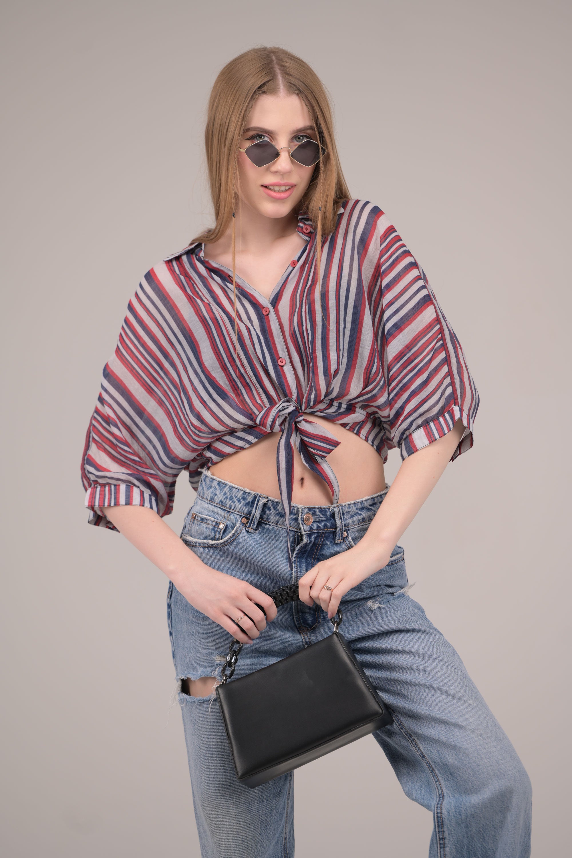 Sunset Stripe Knot Top