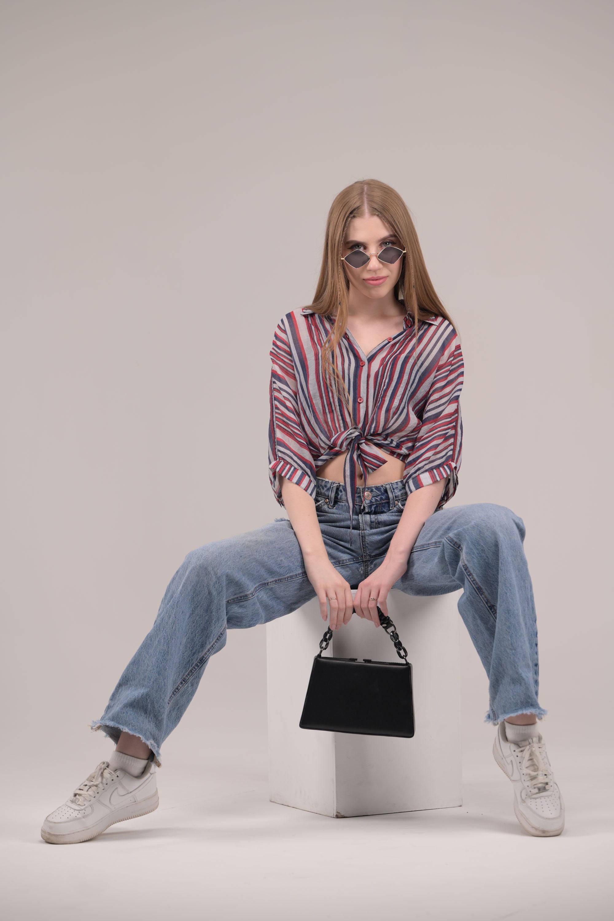 Sunset Stripe Knot Top