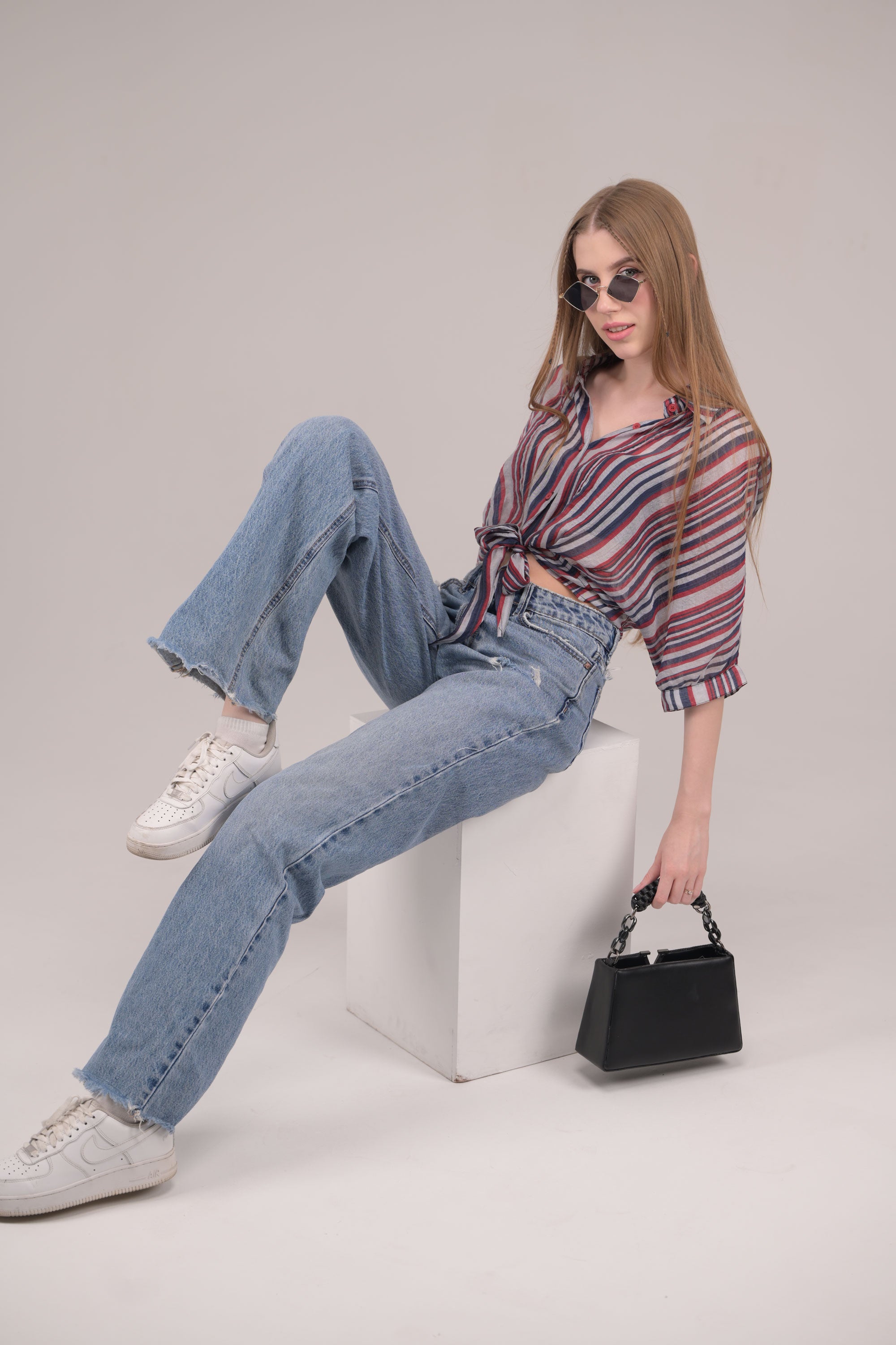 Sunset Stripe Knot Top