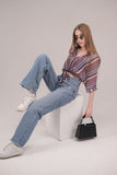 Sunset Stripe Knot Top