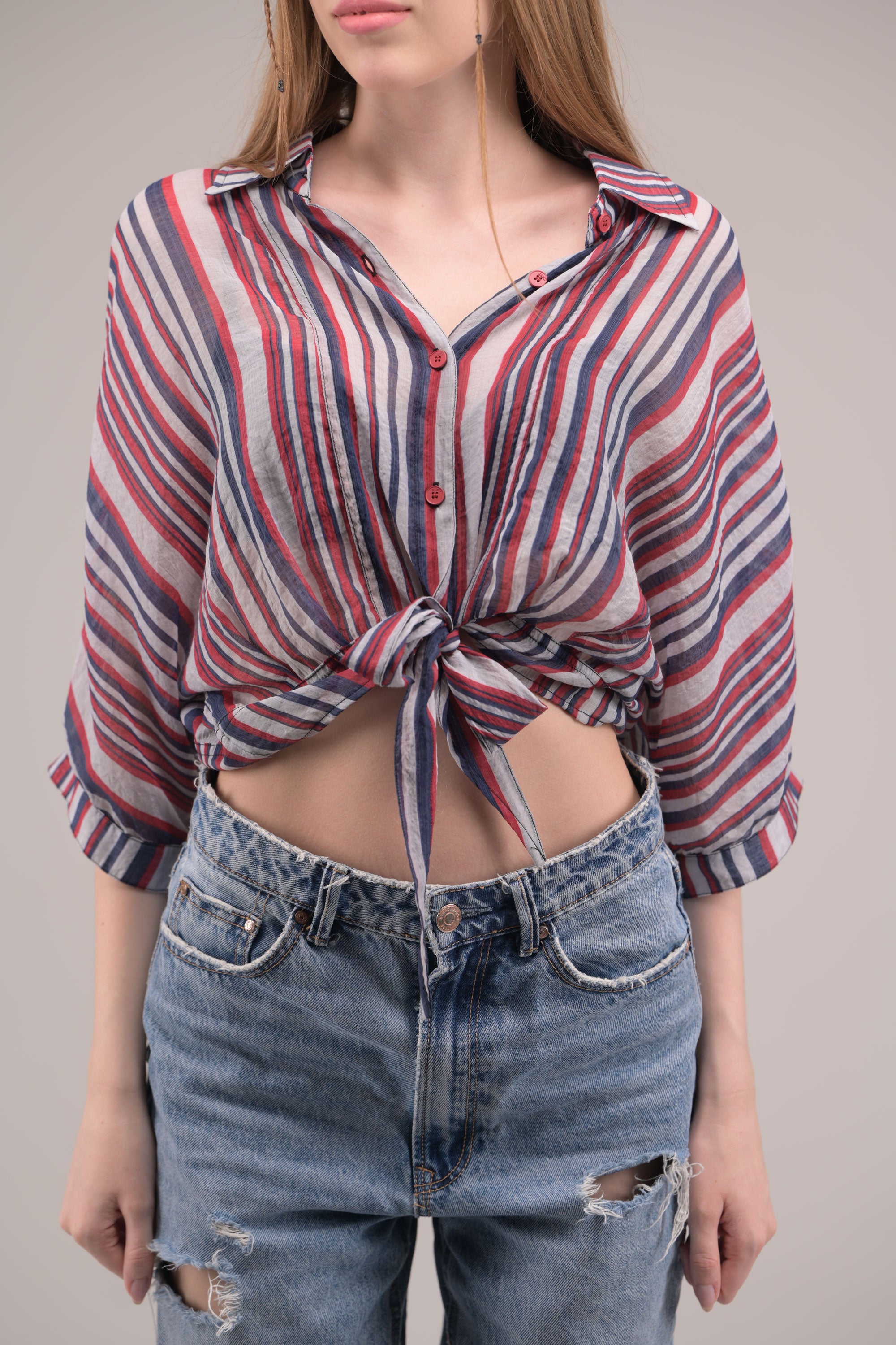 Sunset Stripe Knot Top