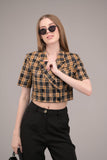 Plaid Baddie Crop Blazer
