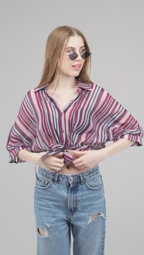 Sunset Stripe Knot Top